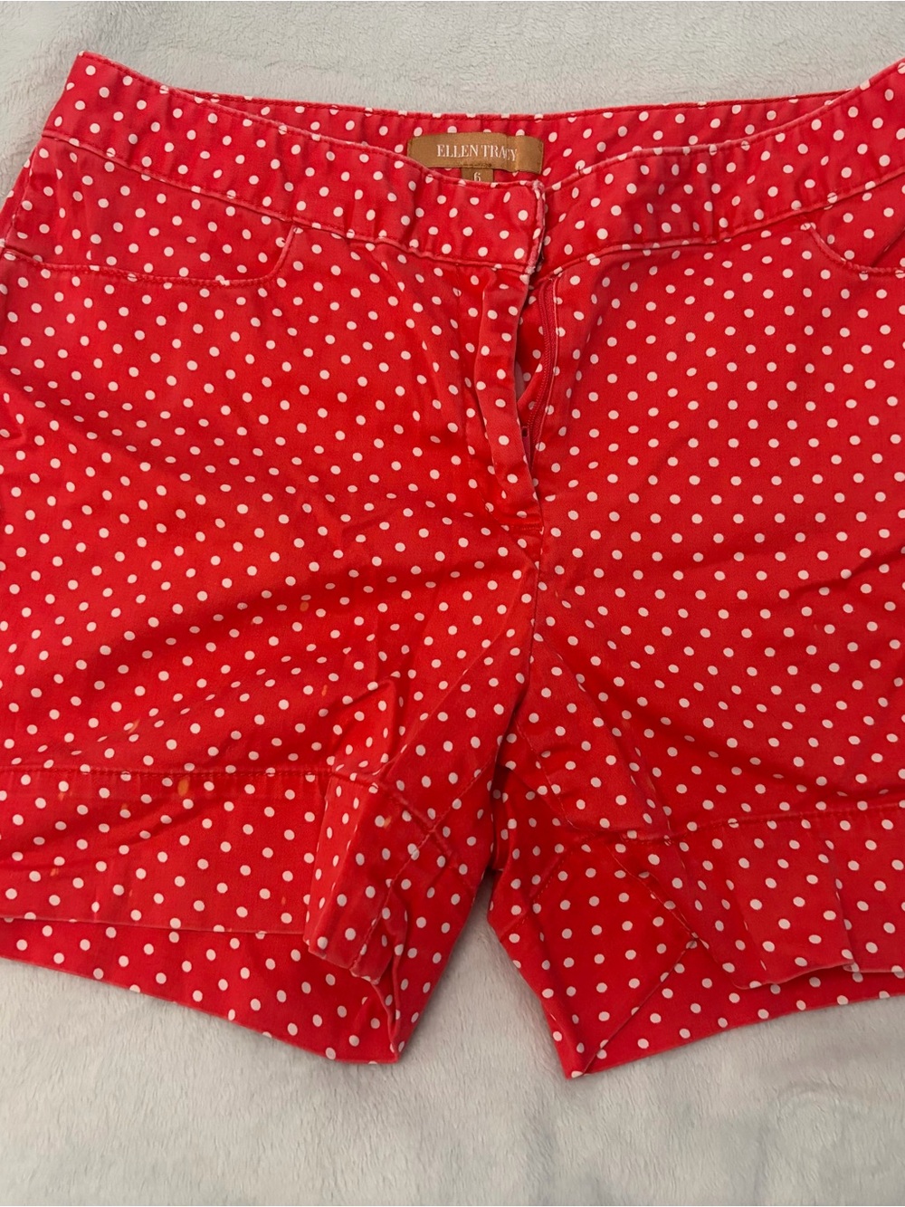 Ellen Tracy Red & White Polka Dot Women's Shorts
